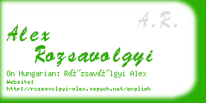 alex rozsavolgyi business card